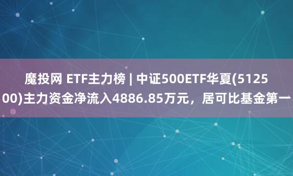 魔投网 ETF主力榜 | 中证500ETF华夏(512500)主力资金净流入4886.85万元，居可比基金第一
